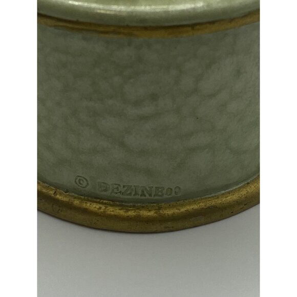 Handcrafted Dezine Floral Ceramic Trinket Box With Lid - Pastel Roses & Gold Tri - Picture 7 of 12